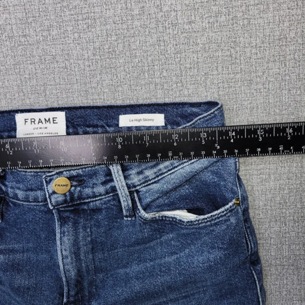 Frame Le High Skinny‎ Jeans Women 27 Blue Raw Hem